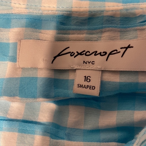 L Foxcroft casual stretch shaped 3/4 sleeve plus size button shirt size 16. EUC - Picture 3 of 3